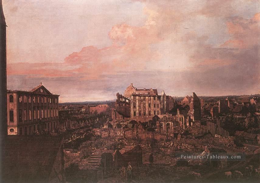 Dresde Les ruines de la Pirnaische Vorstadt urbain Bernardo Bellotto Peintures à l'huile